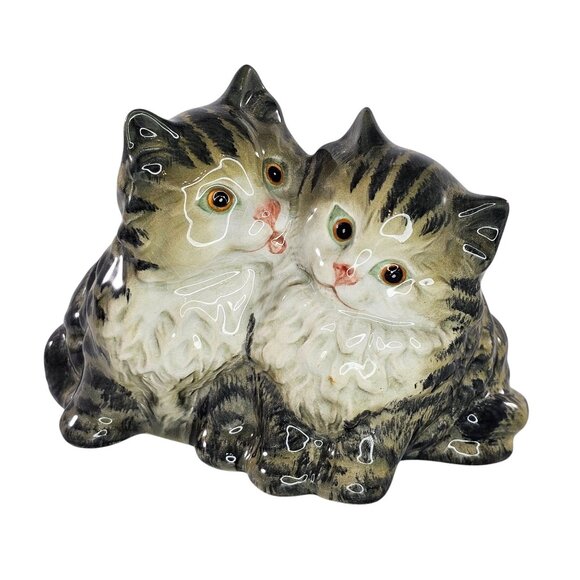 Beswick England Shaded Grey Persian Kittens 1316 Cat Figurine - Picture 1 of 8